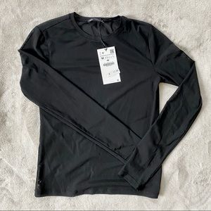 Zara Black Tulle / Mesh/ Sheer Long Sleeve Top
